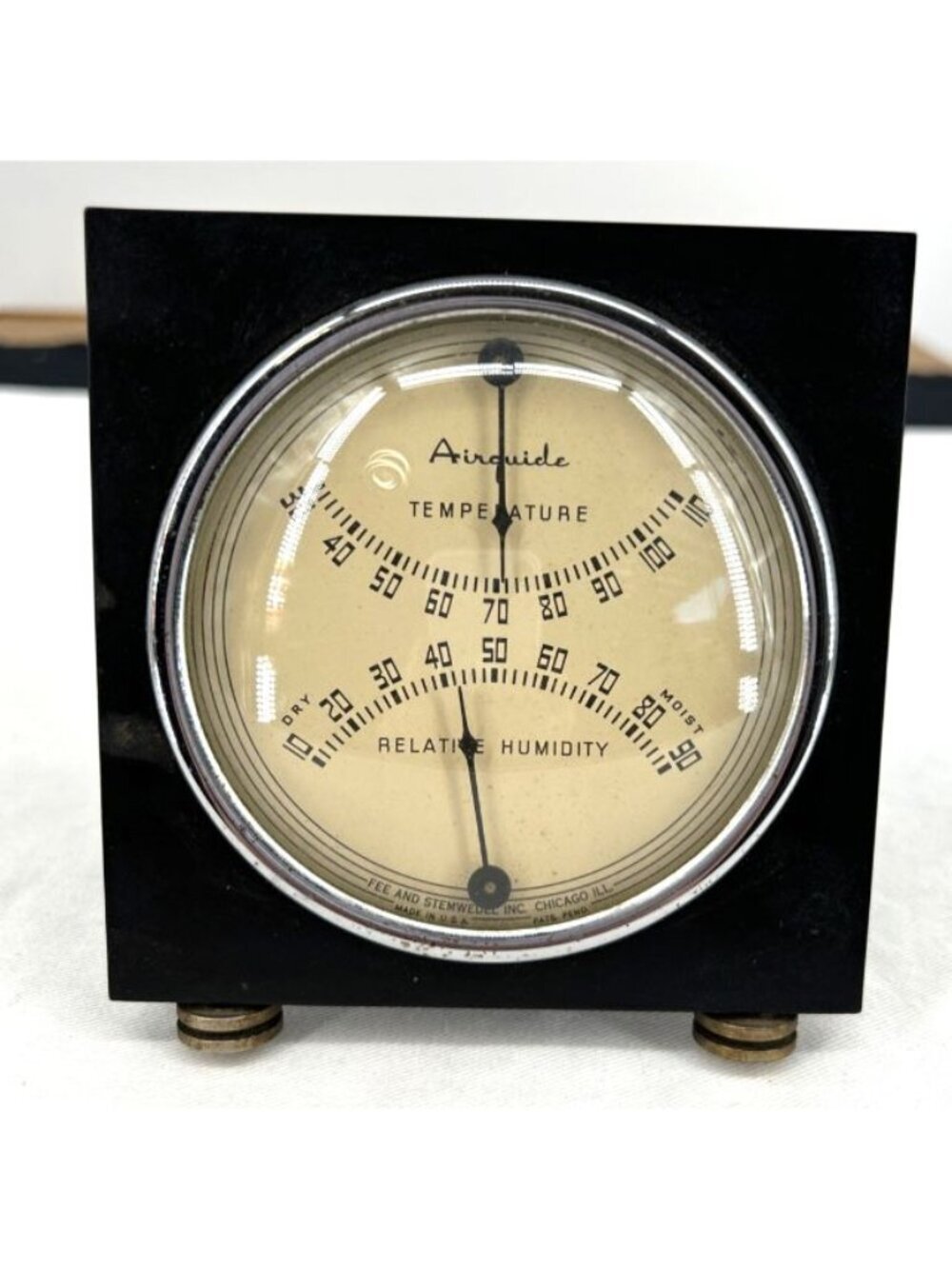 Airguide Glass Steel Desh Barometer Fee and Stemwedel Temperature Gauge